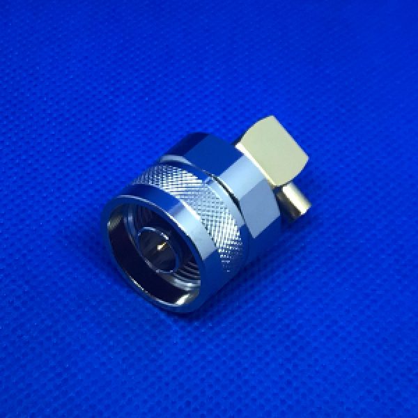 N Male Right Angle Solder Cable End for .141" Semi-Rigid